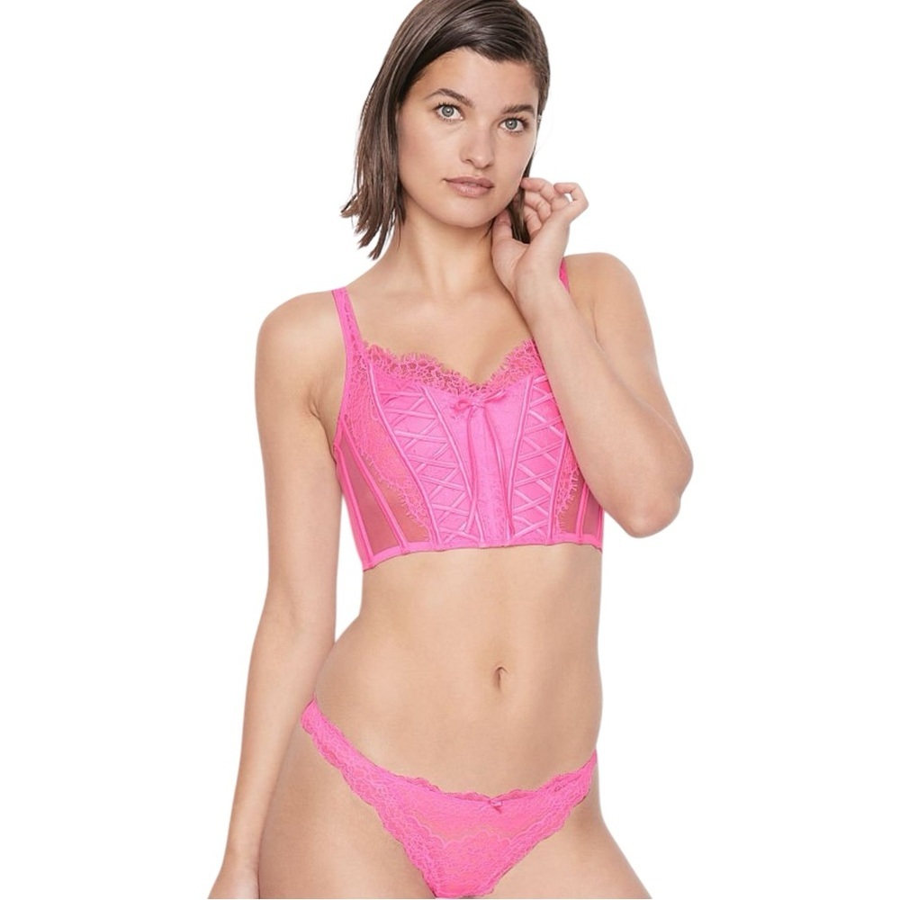 Victoria’s Secret Pink Lace Corset Top NWT S-DD/DDD Bustier Dream Angels